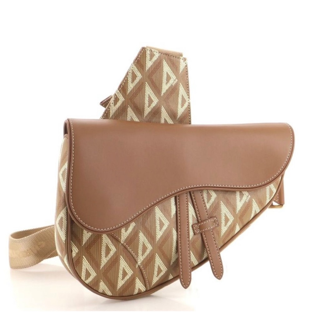 Christian Dior Saddle Crossbody Bag CD Coated Canvas and Leather